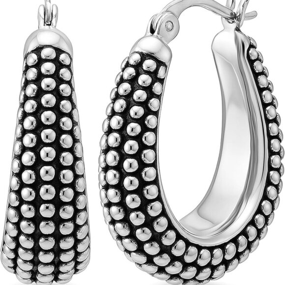 Jewelry - Sterling Silver Hoop Earrings Lightweight Twist Dangle Jewelry for Women